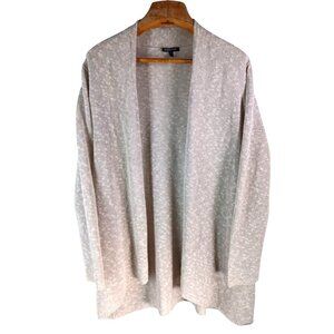 Eileen Fisher Womens Beige Open Front Cardigan Size XL Linen Blend Knit Sweater